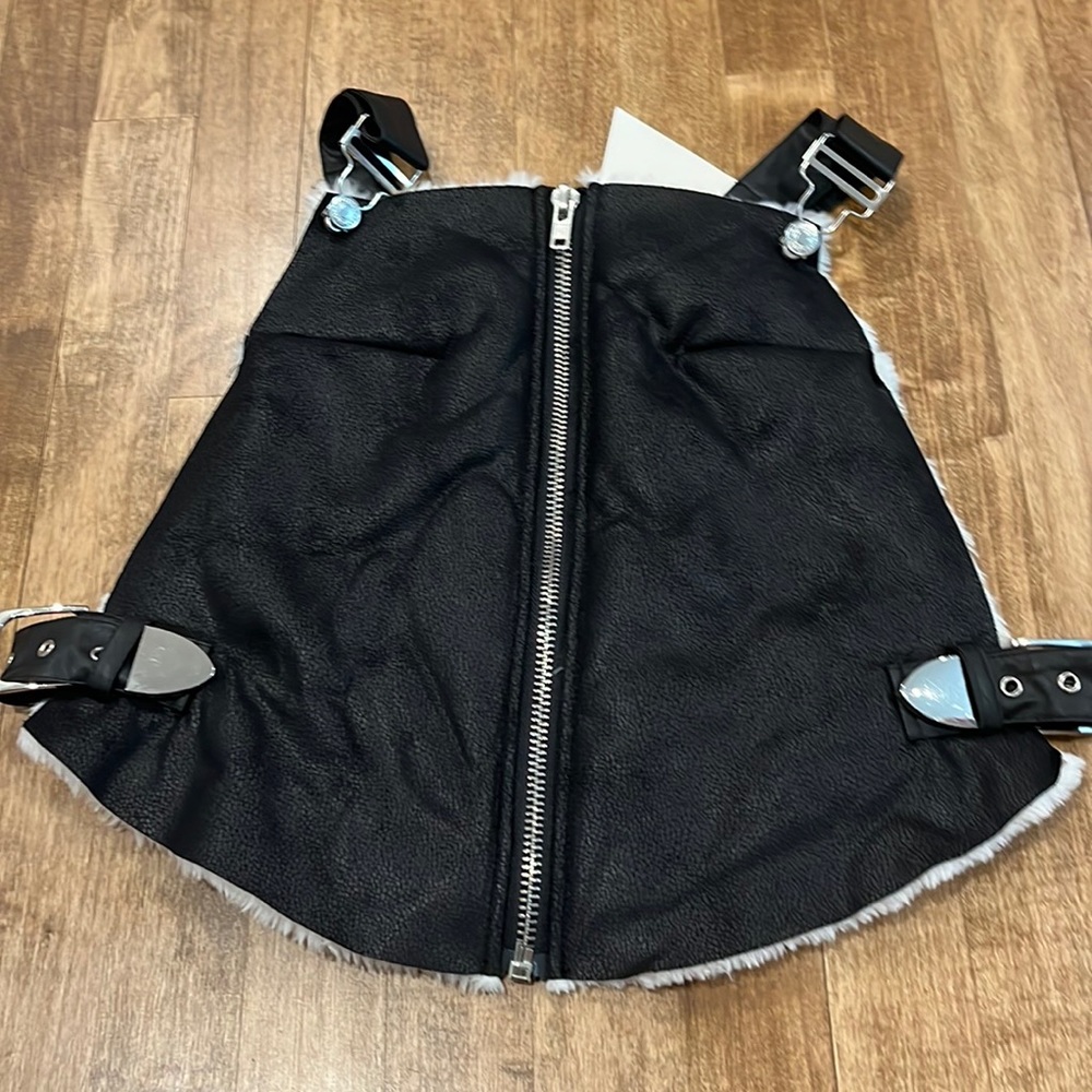 leather vest with fur inside